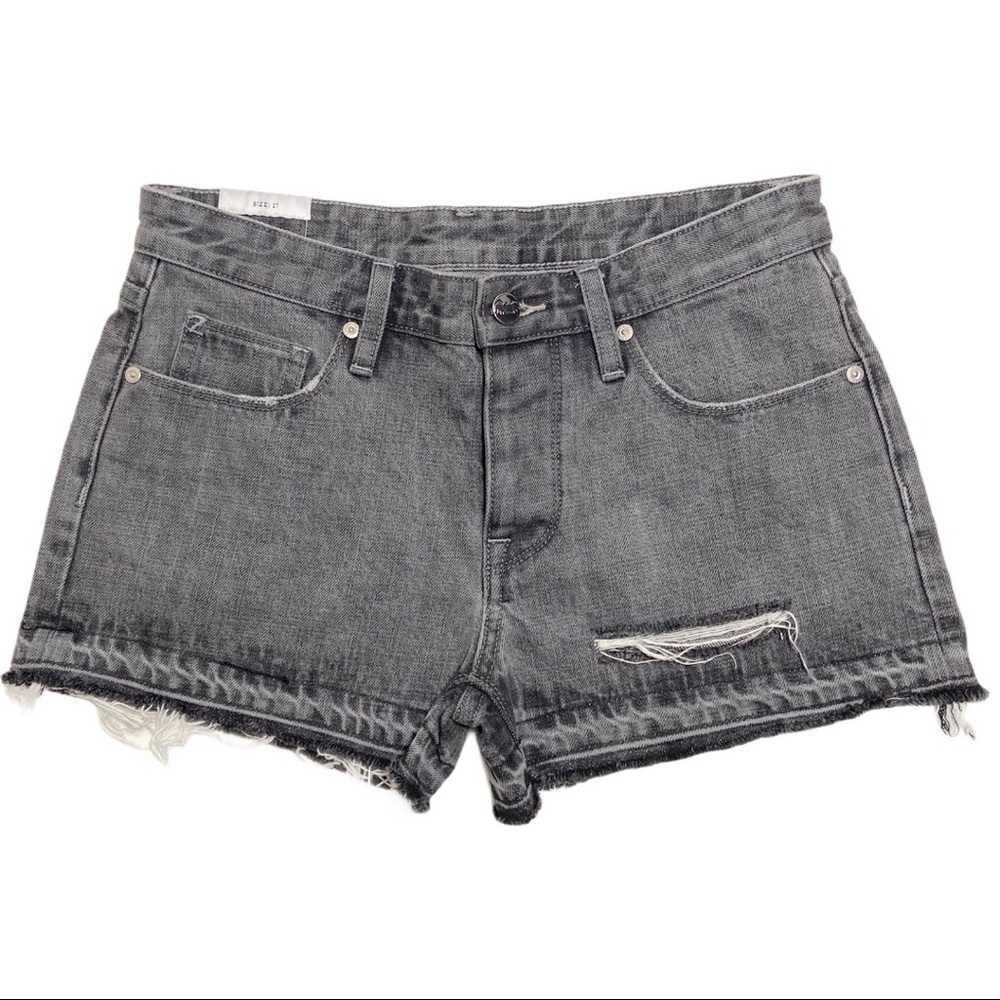 Zoe Karssen Distressed Raw Hem Jean Shorts